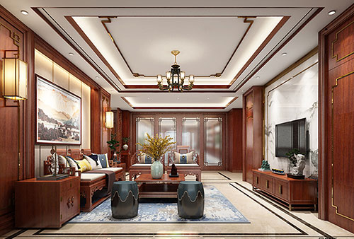 惠东小清新格调的现代简约别墅中式设计装修效果图